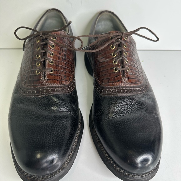 Footjoy Classics Tour 54673A pebbled leather and Croc Embossed Golf shoes 11D - Picture 8 of 15